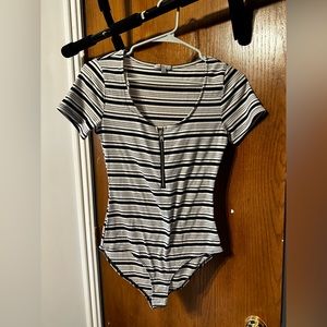 Charlotte Russe Striped Bodysuit